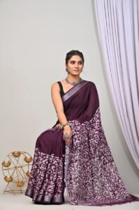 Kalamkari saree purple