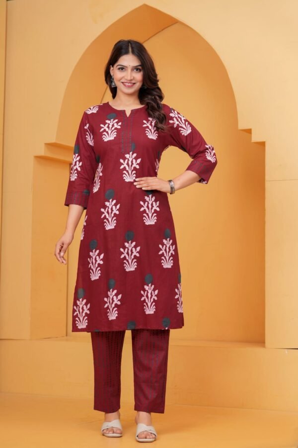 pure cotton kurta with pent