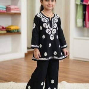 chikankari-kurti-with-plazo-for-girls