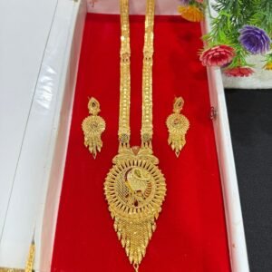 gold-plated-ranihaar-with-earrings