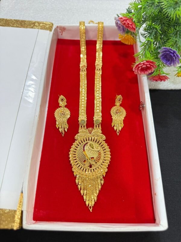 gold plated ranihaar with earrings