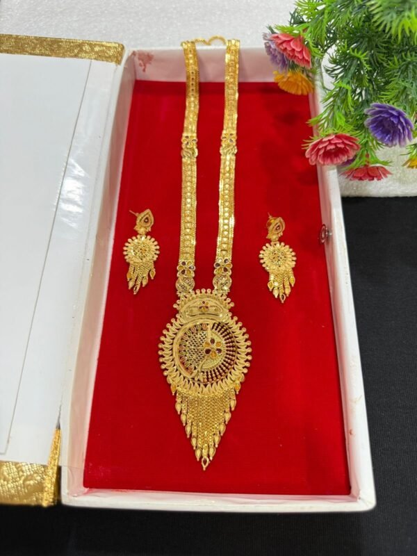 gold plated ranihaar with earrings