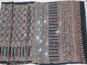 pure ajrak modal silk saree