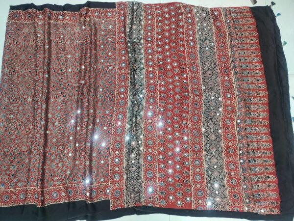 pure ajrak modal silk saree