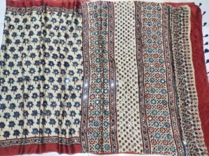 pure ajrak modal silk saree