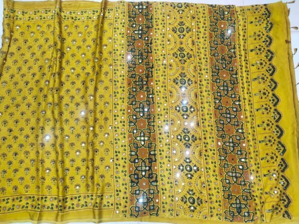 pure ajrak modal silk saree