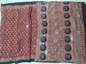 pure ajrak modal silk saree