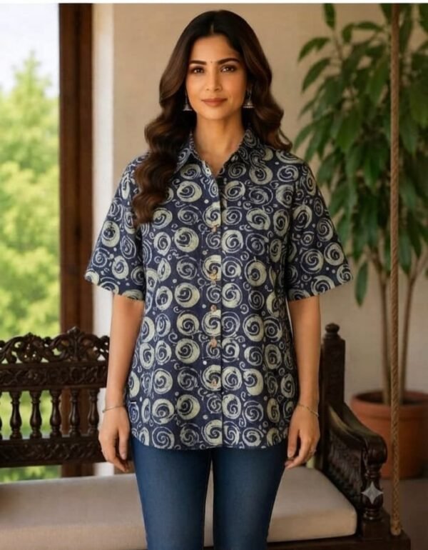 pure cotton handblock printed shirt