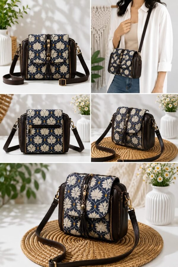 Handblock printed bag