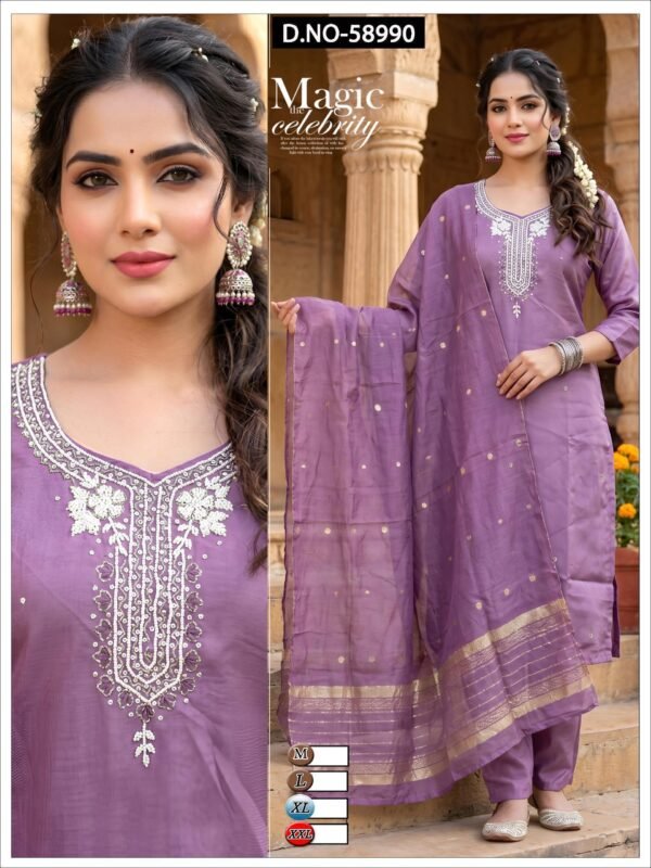 Glass fabric 3 peace kurta set